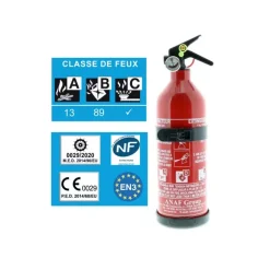 ANAF Extincteur ABC 1 kg | avec support et manomètre