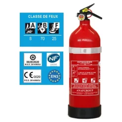 ANAF Extincteur ABF 2 kg | avec support et manomètre
