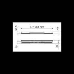 CARBEST Réglette Stilo alu 668 mm