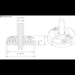 INDEX MARINE Passe fil vertical DG8