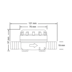 JABSCO Filtre en ligne 13 mm