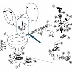 JABSCO Kit charnières WC Twist'n'Lock Compact (la paire)