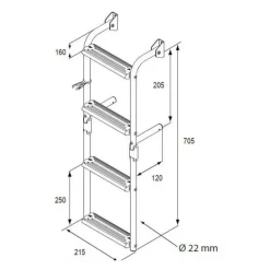 NUOVA RADE Echelle étroite pliable à 90°