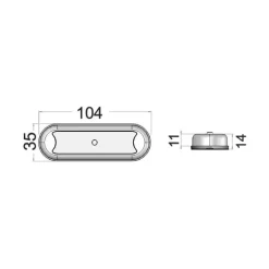 OSCULATI Compact LED | interrupteur | 104 x 35 mm
