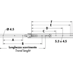 OSCULATI Coulisseau inox 350 mm