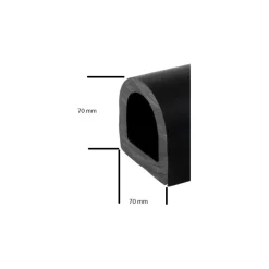 OSCULATI Liston PVC noir 70 x 70 mm