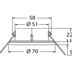 OSCULATI Plafonnier LED à encastrer Atria II poli miroir IP65