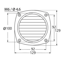OSCULATI Prise d'air inox moulé 46 cm² | ø 100 mm