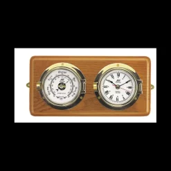 PLASTIMO Ensemble montre-baromètre 4" Socle bois
