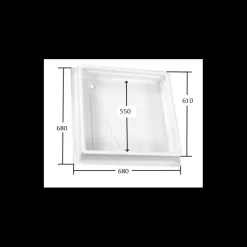 REIMO Bac à douche autoporté | 680 x 680 x 102 mm