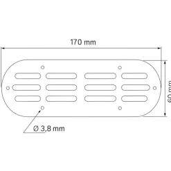 SEAWORLD Grille d’aération inox oblongue | 170 × 60 mm