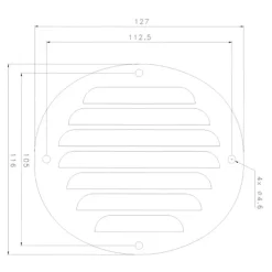 SEAWORLD Grille inox Slim ovale 15 cm² | 116 x 127 mm