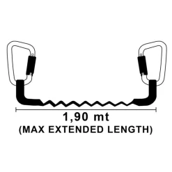TREM Longe Segura élastique 1 à 1,90m | 2 mousquetons