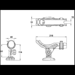 TREM Porte canne fixation à plat ø 40 mm