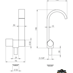 TREM Robinet Style Black Line | Eau froide