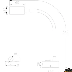 TREM Spot LED articulé avec prise USB