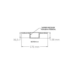 ZWAARDVIS Base encastré Alu ø 60 mm